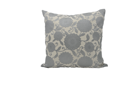 Dark Silver Flowers - Sustainable Décor Pillows