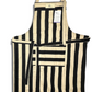 Black & Beige Stripes - Handmade Reversible Aprons
