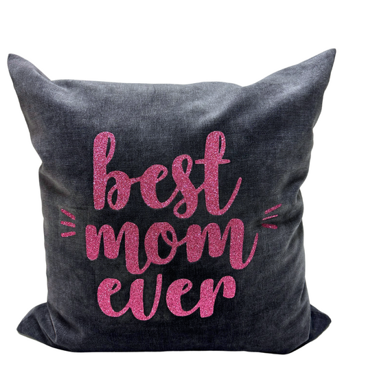 Mothers Day pink text pillow cover  - Sustainable Décor Pillows