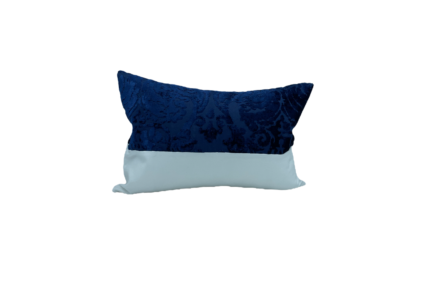 Cobalt Damask (White Split) - Sustainable Décor Pillows