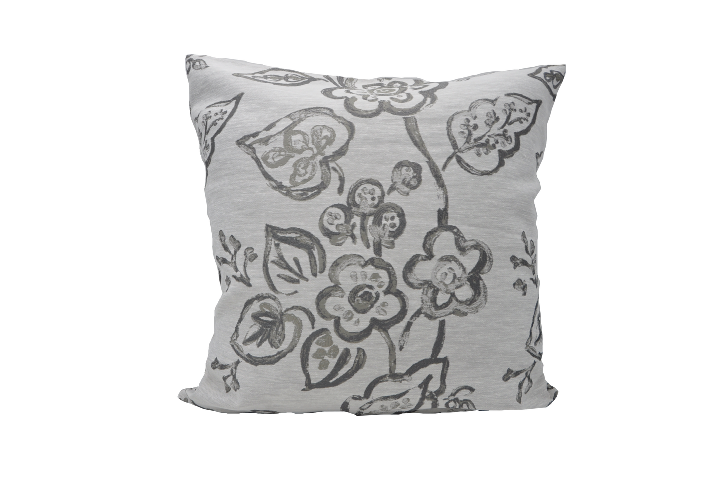 Grey Leaves on White - Sustainable Décor Pillows