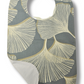 Bibs for Men & Women, Highly Absorbent Breathable Washable and Reusable- White Leaves on Blue