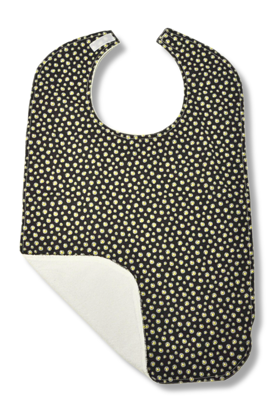 Bibs for Men & Women, Highly Absorbent Breathable Washable and Reusable- Black & Yellow Sunflowers