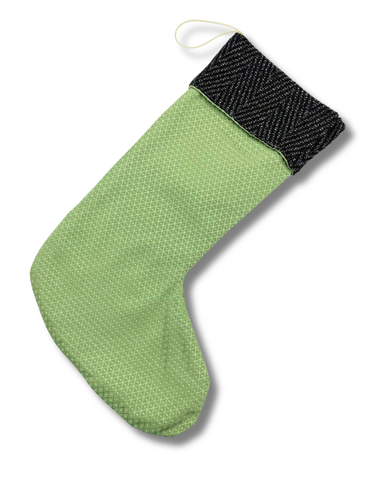 Christmas Stocking-Reversible- Green and Brown