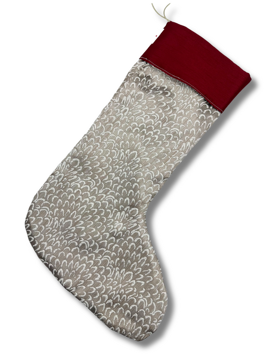 Christmas Stocking-Reversible- Red and Beige