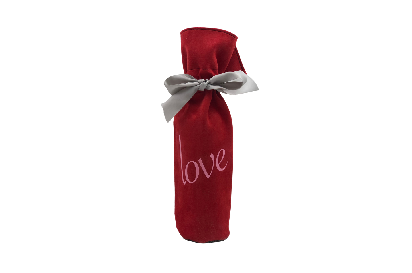 Red Velvet with Love - Repurposed Fabric Wine Bag