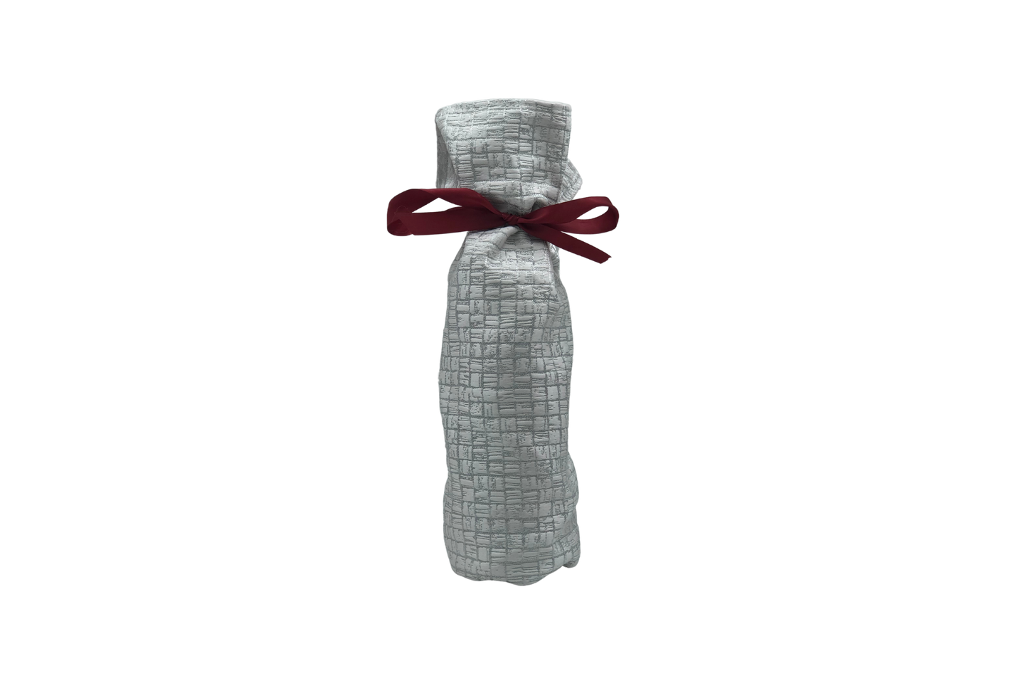 White & Grey Tiles - Repurposed Fabric Wine Bag